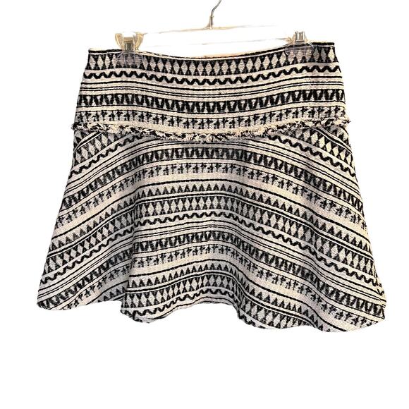 Banana Republic Womens Black Cream Jacquard Print Lined Textured Mini Skirt Sz 4 - Picture 9 of 12